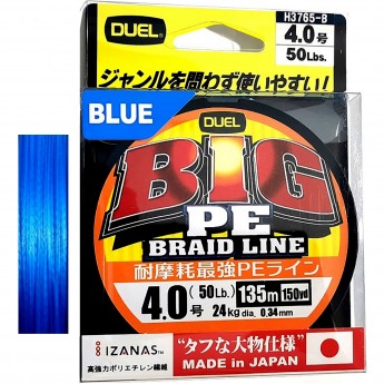 Плетеный шнур YO-ZURI DEUL BIG PE BRAID LINE 135m Blue #2.0 13kg (0.24mm)