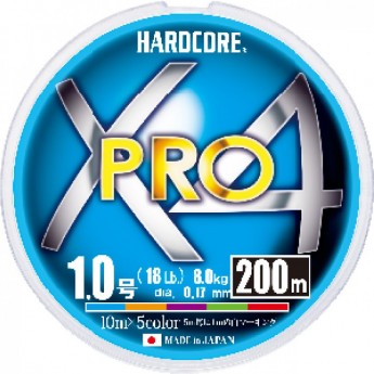 Плетеный шнур YO-ZURI DUEL PE HARDCORE X4 PRO 300m #1.5 5COLOR